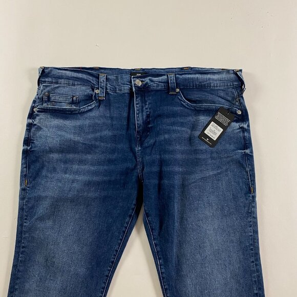 NWT True Religion Geno Relaxed Slim Jeans Men's 44 Stretch Medium Ink Blue SN - Picture 6 of 16